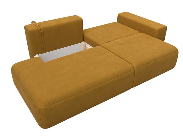 Диван прямой Лига-036 НПБ Модерн подлокотник справа Велюр желтый - Вид 8