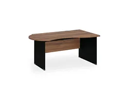 БЕРЛИН / BERLIN Стол асимметричный правый 1800х1200х740 Орех Вармия/Черный - Фото предпросмотра