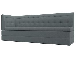 Диван кухонный Бриз с углом слева Рогожка серый - Фото предпросмотра