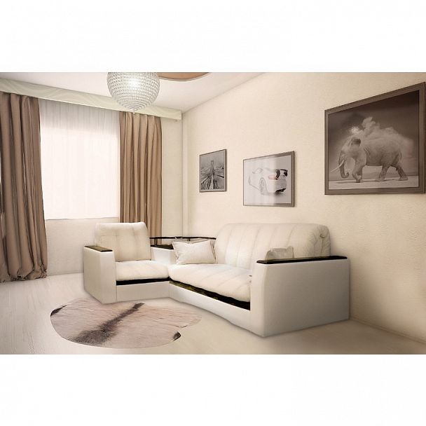 Диван угловой "Эллада 8" модульный с тумбой 180 - Вид 6