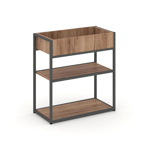 Rift Стеллаж Металл Антрацитический низкий приставной RF.STM-013 Дуб Табак/Металл Антрацит 796*350*750 - Вид 1