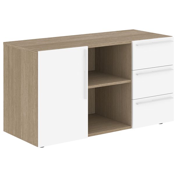 Тумба сервисная СП-064-25-07 Белый глянец/Дуб Натуральный 1200х500х670 KANON - Вид 1