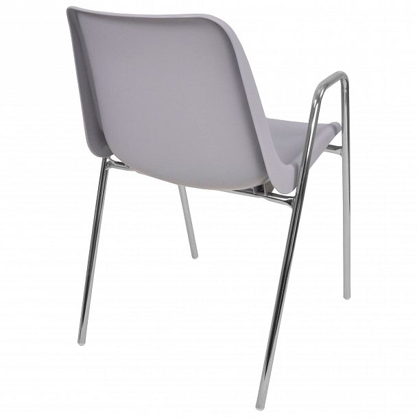 Стул Vicenza (4 высокие ножки c подлокотниками), каркас Хром, светло-серый, стопируемый - Вид 2