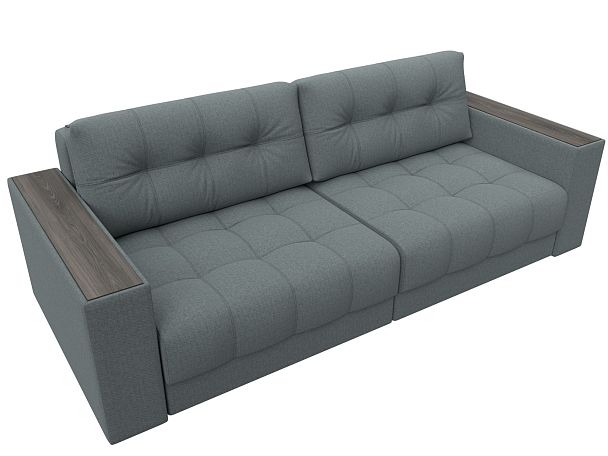 Диван прямой с декором Лига-049 НПБ Рогожка серый - Вид 6