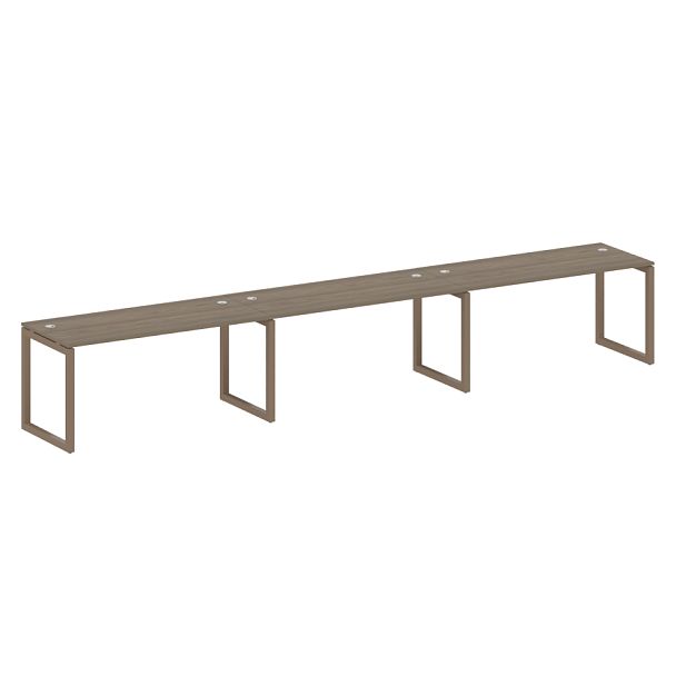 Metal System Quattro Р. ст. на 3 раб. места на О-образном м/к 50БО.СМ-3.4 Вяз/Мокко металл 4800*720*750 - Вид 1
