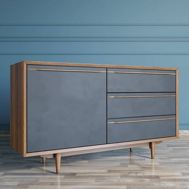 Комод "Bruni Black" с ящиками и дверкой - Вид 3