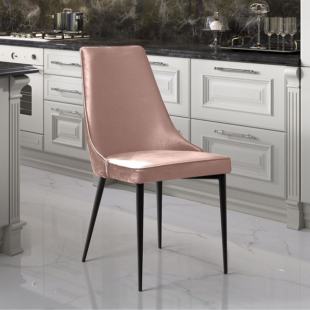 Стул Oliver, бархат бежевый 5/ чёрный конус - Вид 8