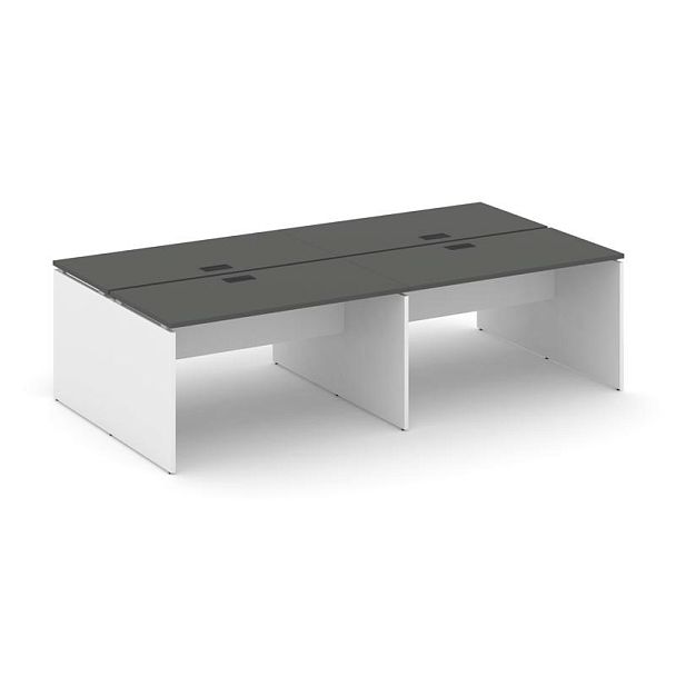 Стайл Проджект Рабочая станция 2-х сторон. SN-D.DRS-043 Антрацит NEW/Белый/Черная Заглушка 2760*1432 - Вид 1