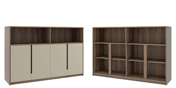 Шкаф средний с нишей Artwood 176,2x45x114,2 дуб капучино - Вид 1