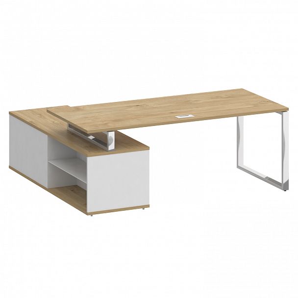 Стол с опорной греденцией "Shift" SK.SRG-200 тиквуд светлый/белый бриллиант - Вид 2