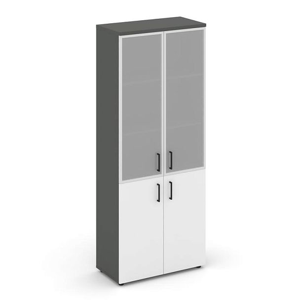 Style Project Шкаф высокий широкий SN.STS.E-103 Антрацит/Антрацит/Белый/Черный Ручки 796*400*1982 - Вид 1