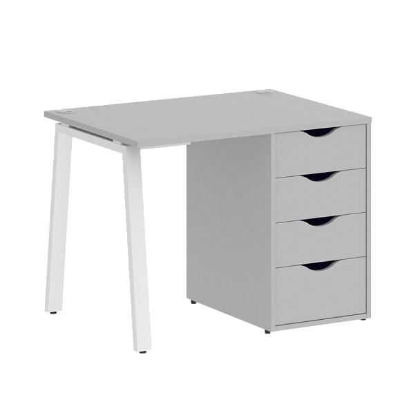 Home Office Стол письменный VR.SP-3-98.4.A Серый/Белый металл 980*720*750 - Вид 1