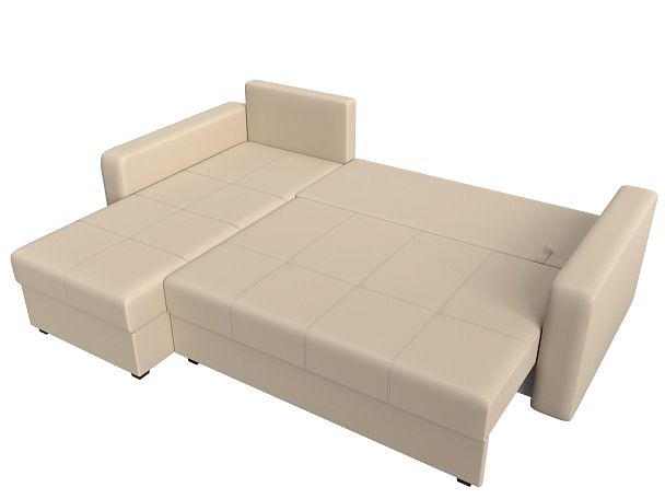 Диван угловой Ливерпуль Лайт левый угол Экокожа бежевый - Вид 8