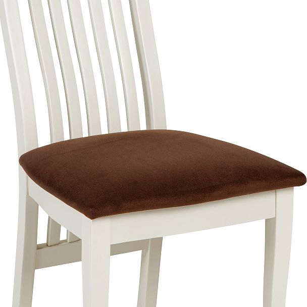 Комплект деревянных стульев с мягким сиденьем Альбен Слоновая кость/Коричневый велюр, 3 шт. - Вид 12