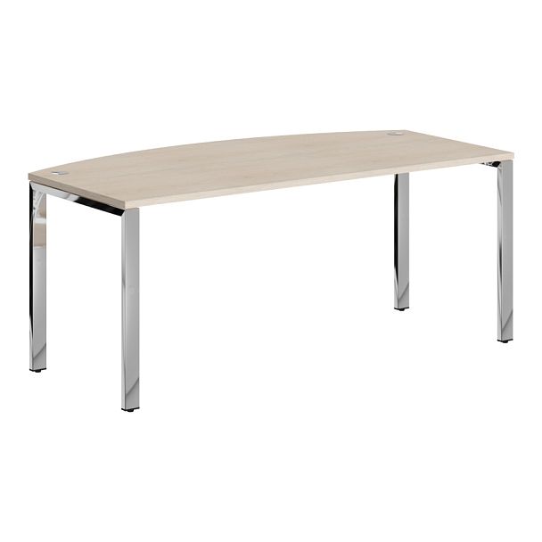 Стол руководителя XGET 189.1 Бук Тиара/Нержавеющая сталь 1800х914х750 XTEN GLOSS - Вид 1