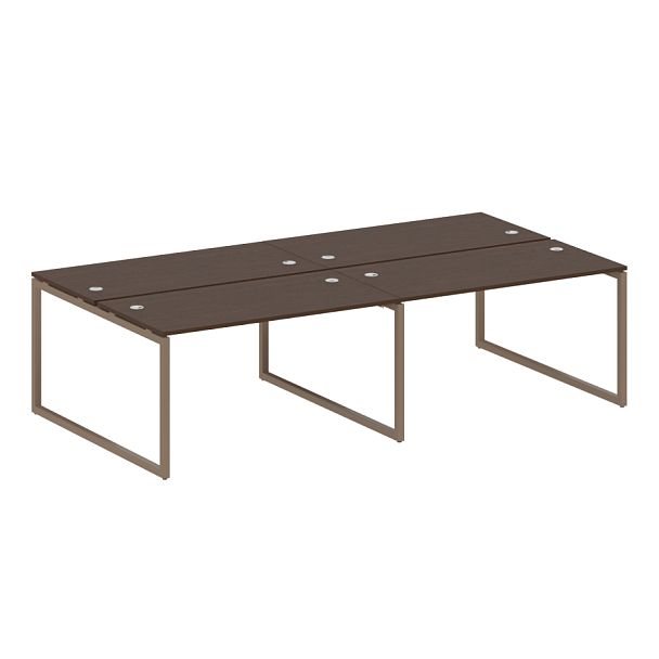 Metal System Quattro Р. ст. на 4 раб. места на О-образном м/к 40БО.СМ-4.3 Венге/Мокко металл 2800*1475*750 - Вид 1