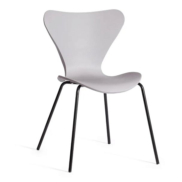 Стул Якобсен/Jacobsen (мод.DC 102-1), пластик/металл, Grey (Cерый) /Black (Черный) - Вид 1