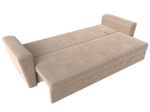 Диван прямой Амстердам Лайт (полностью велюр бежевый) - Вид 8