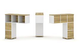 Concept Надставка низкая CN.ONN-003 Дуб Винченцо/Белый Бриллиант/Металл Белый 1099*365*1130 - Фото предпросмотра