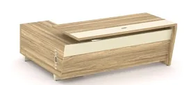 CORNER COR.SRT-20(R) Стол руководителя с опорной тумбой, правый Corner кабинет руководителя  ваниль - Фото предпросмотра