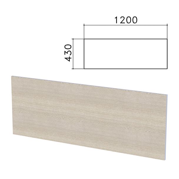 Экран-перегородка "Бюджет", 1200х16х430 мм, БЕЗ ФУРНИТУРЫ, дуб шамони светлый, 402666-430 - Вид 1