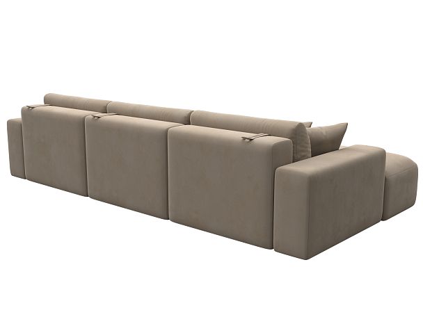 Диван угловой Лига-036 Классик Лонг левый угол Велюр бежевый - Вид 6