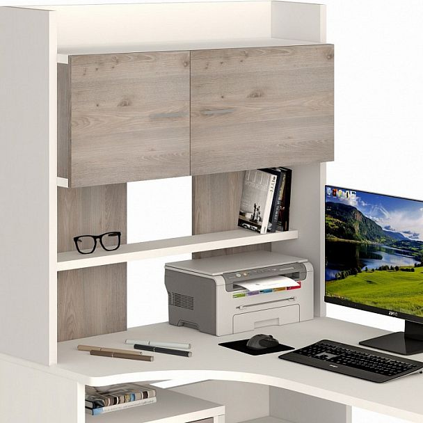 Стол компьютерный Домино СР-133 Белый/Нельсон левый - Вид 5