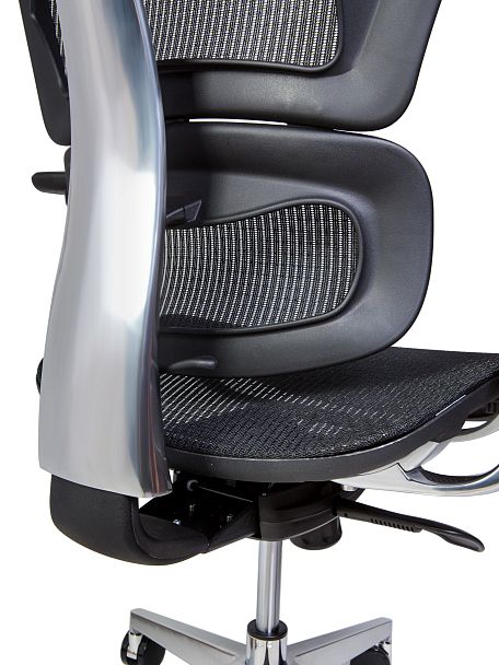 Кресло офисное / Hero black / черный пластик / черная сетка - Вид 3