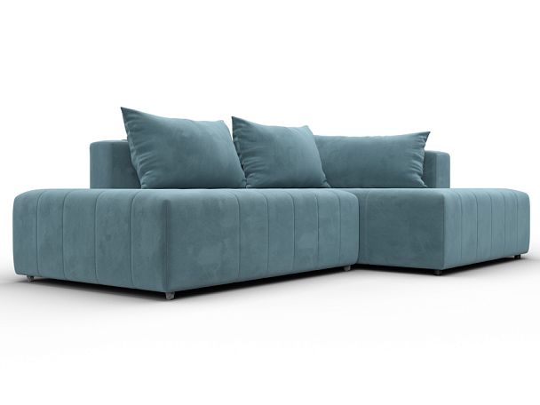 Диван угловой Лига-103 НПБ угол правый Велюр бирюзовый - Вид 3