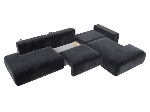 Диван угловой Лига-036 НПБ Модерн Лонг правый угол Велюр серый - Вид 8