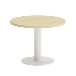 Home Office Стол журнальный круглый VR.SP-5-60.1G Клён/Белый металл 600*600*450 - Фото предпросмотра