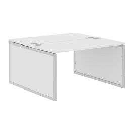 Стол 2-х местный XQPWST 1414 Белый/Алюминий 1400х1406х750 XTEN-QP - Фото предпросмотра