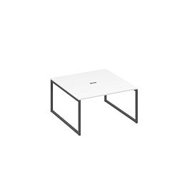 Переговорный стол 140 на металлокаркасе QUATTRO A4 А4 Б4 135 БП белый премиум / металлокаркас антрацит - Фото предпросмотра