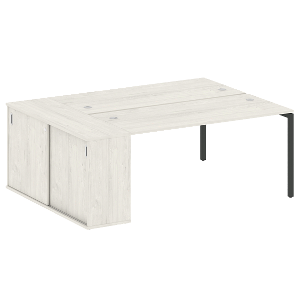 Metal System Quattro Р. ст. с шкафом-купе на П-образном м/к 40БП.РС-СШК-1.4 Т Дуб наварра/Антрацит металл 2010*1475*750 - Вид 1