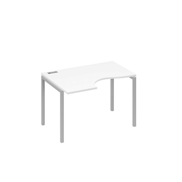 Стол эргономичный левый "Классика" на металлокаркасе DUE A4 А4 Б2 041 БП белый премиум / металлокаркас серый - Вид 1