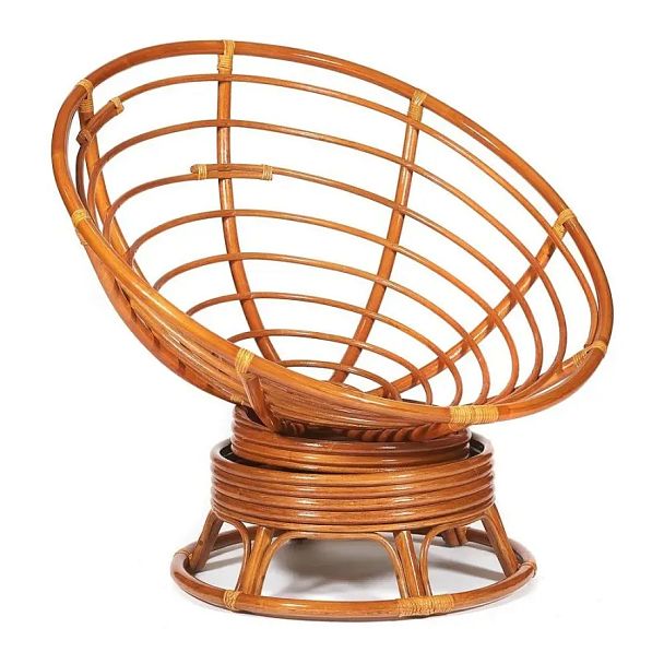 Кресло-качалка Папасан/Papasan (W 23/01 B) /с подушкой/Cognac (коньяк) - Вид 3