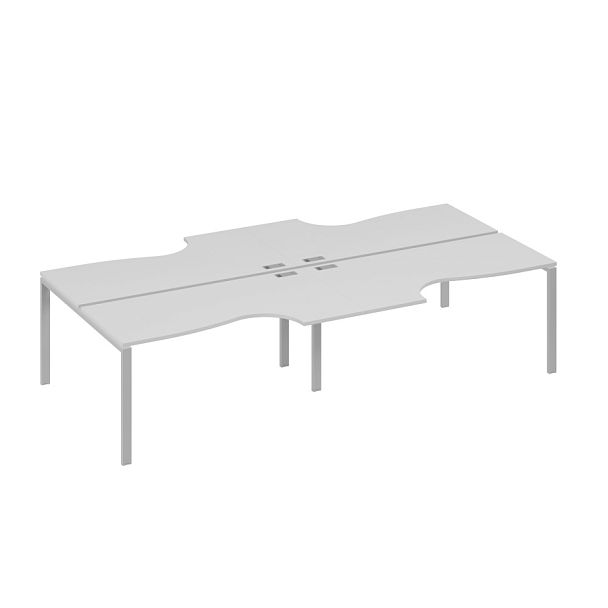 Рабочая станция опоры UNO (4х160) столы Классика A4 А4 Б1 185-2 БП серый / металлокаркас серый - Вид 1