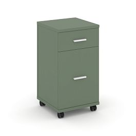 Concept Тумба мобильная 1 ящ.+1 распаш. фасад CN.TUM-011 W Кобо/Металл Белый 420*420*782 - Фото предпросмотра