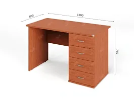 UNITY РС06-12 R Орех Итальянский Стол однотумбовый Правый 1200х600х750 - Фото предпросмотра