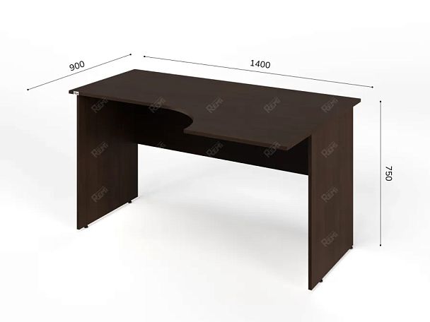 ЛАЙТ / LIGHT RLG004-14x9R Угловой стол 140x90x75 Венге - Вид 5