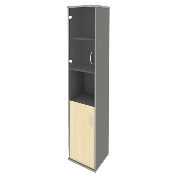 Riva Шкаф высокий узкий левый А.СУ-1.4 (L) Клён металлик 404*365*1980 - Вид 1