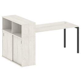 Metal System Quattro Стол письменный с шкафом-купе на П-образном м/к 40БП.РС-СШК-3.4 Т Дуб наварра/Антрацит металл 2010*1120*1098 - Фото предпросмотра