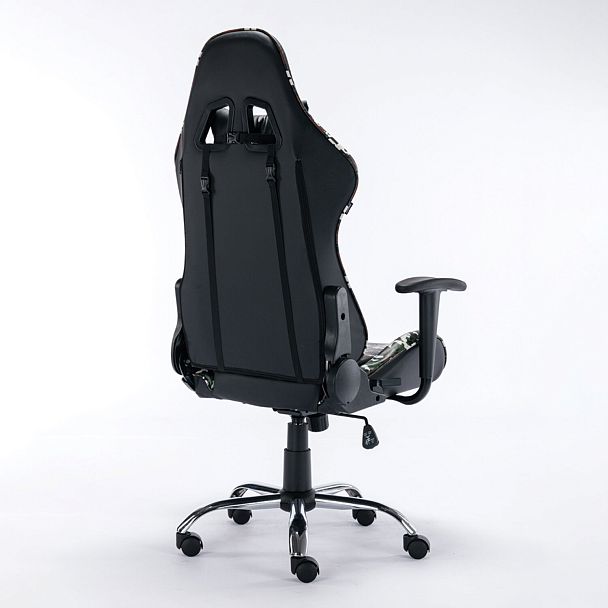 Кресло компьютерное BRABIX "Military GM-140", две подушки, экокожа, черное с рисунком милитари, 532802 - Вид 4