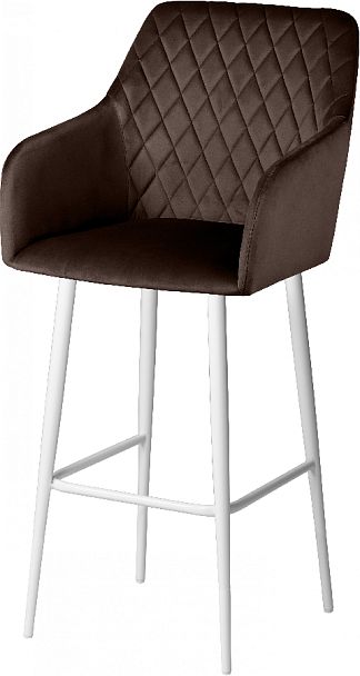 Барное поворотное кресло Барли К, Confetti coffee/белый - Вид 2