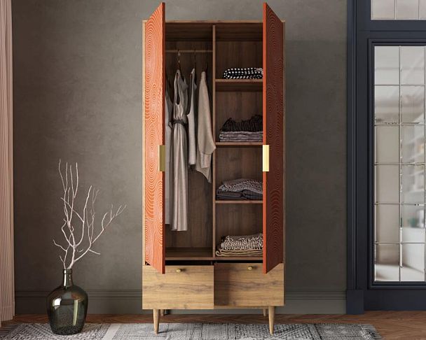 Шкаф двухстворчатый с ящиками Line R26/red - Вид 2