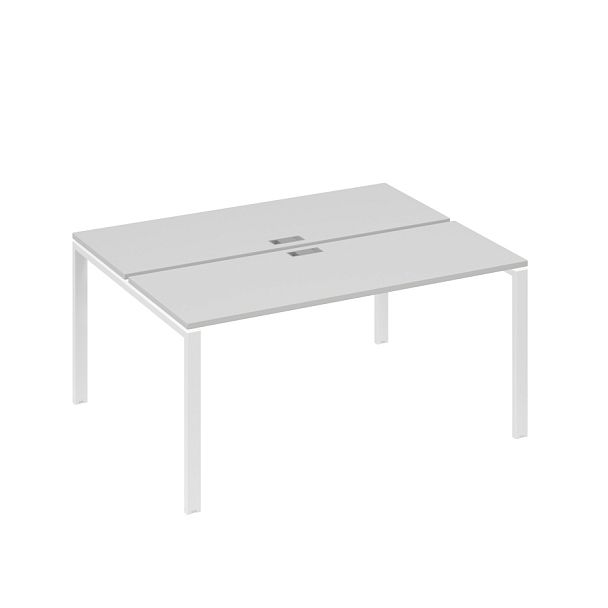 Станция (2х160) рабочая с опорами UNO A4 А4 Б1 172 БП серый / металлокаркас белый - Вид 1