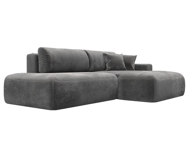 Диван угловой Лига-036 НПБ Модерн правый угол Велюр серый - Вид 3