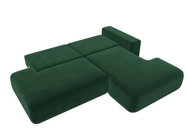 Диван угловой Лига-036 Модерн правый угол Велюр зеленый - Вид 3