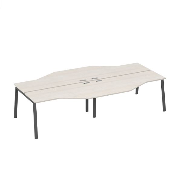 Станция рабочая 4х160 столы Техно на каркасе TRE A4 А4 Б3 188-2 БП дуб / металлокаркас антрацит - Вид 1