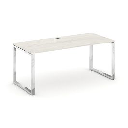 Style Project Direct Lux Стол письменный M-SN-6O.SR-024.M Дуб Наварра/Нержавеющая Сталь/Хром 1580*800*750 - Фото предпросмотра